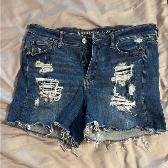American Eagle Outfitters Pants - American Eagle Outfitters Blue Distressed Jean Shorts
